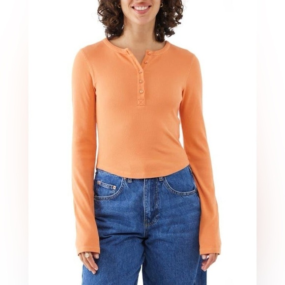 NWT - BDG Urban Outfitters Womens Button Up Henley Rust - XS - Picture 4 of 8